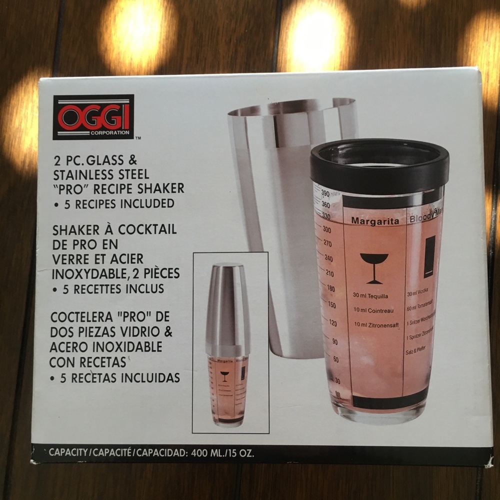 Oggi 2 pc. Stainless steel “pro” recipe shaker